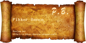 Pikker Bence névjegykártya